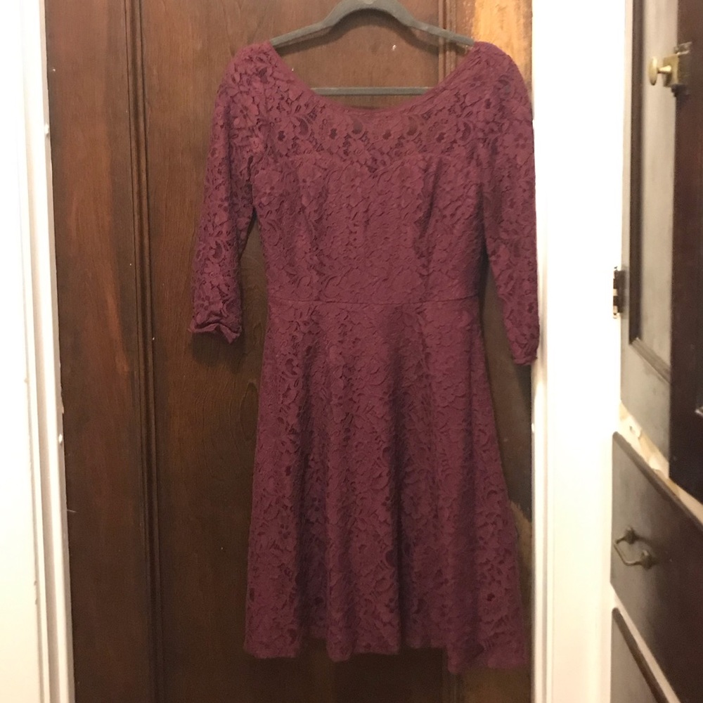 White House Black Market 3/4 Sleeve lace fit and flare dress